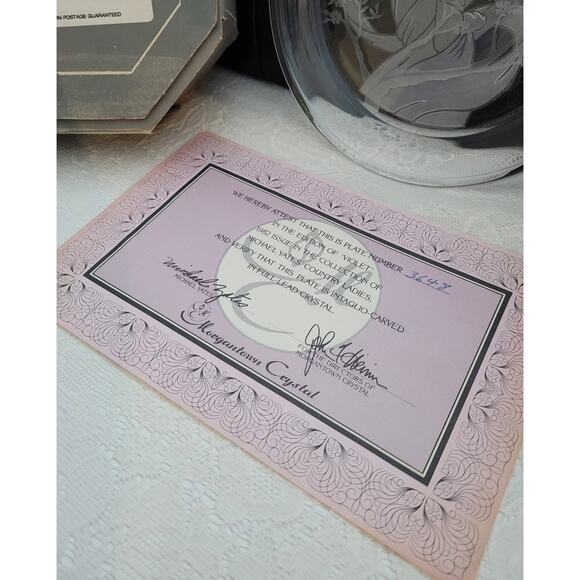 Morganstown Michael Yates full lead hand carved crystal plate, Violet. - Picture 4 of 6